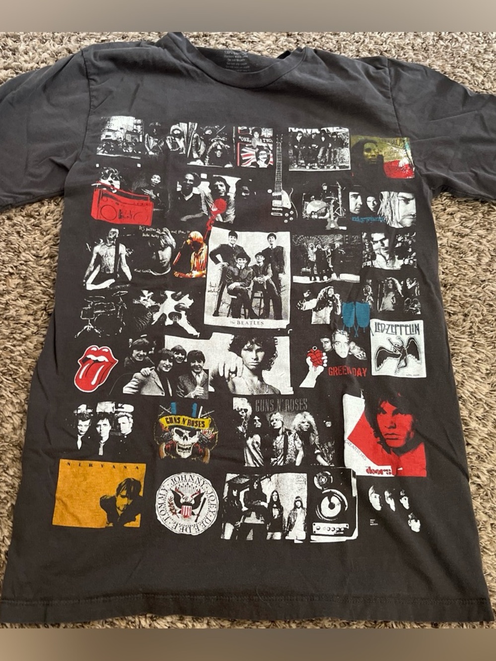 Band Collage Black Graphic Tee - Unbranded